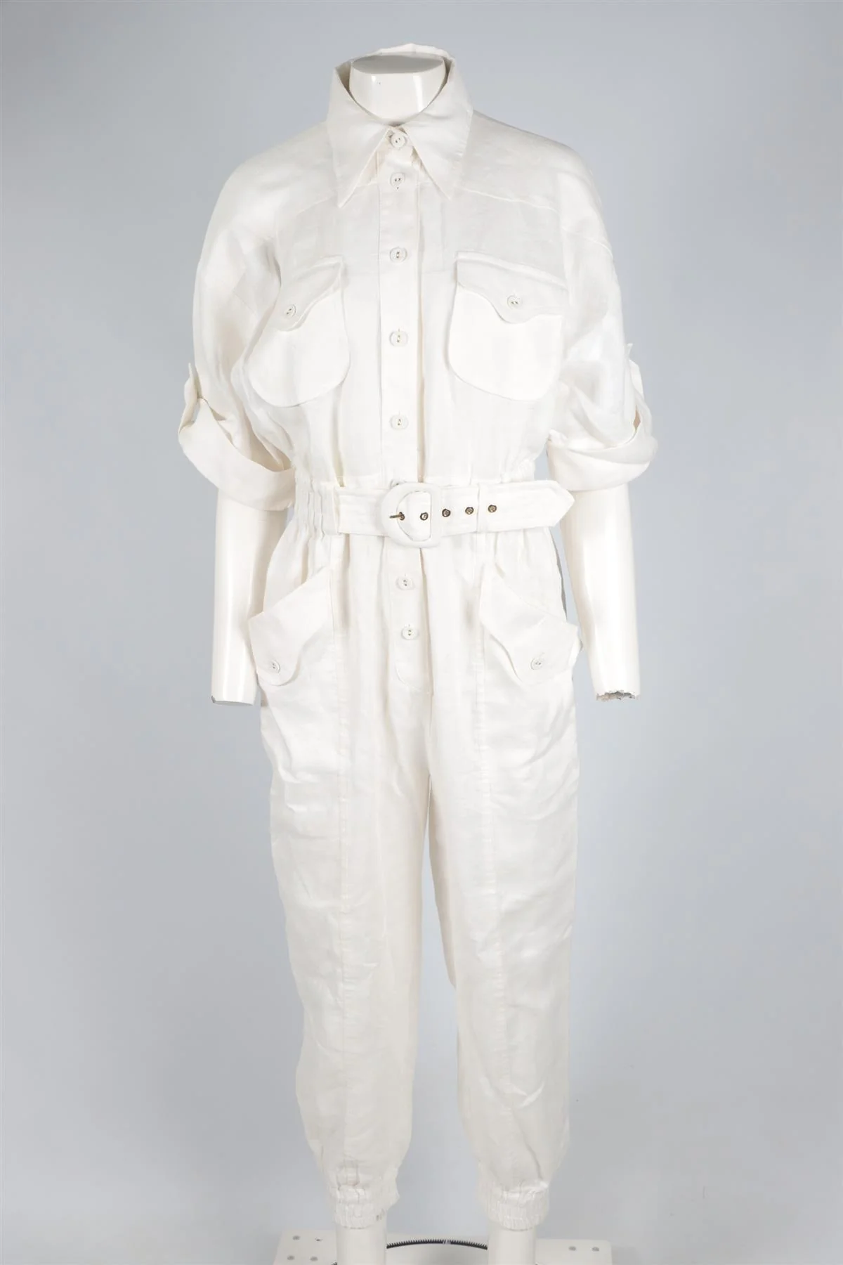 ZIMMERMANN WHITE LINEN JUMPSUIT 2 UK 12 - Image 2